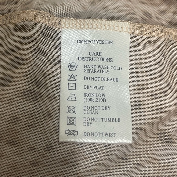 Motel Leony Cardi Sand Leopard Mesh Tie in Front Top Size Medium - Picture 3 of 5